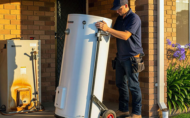 Plumber Moving Water Heater